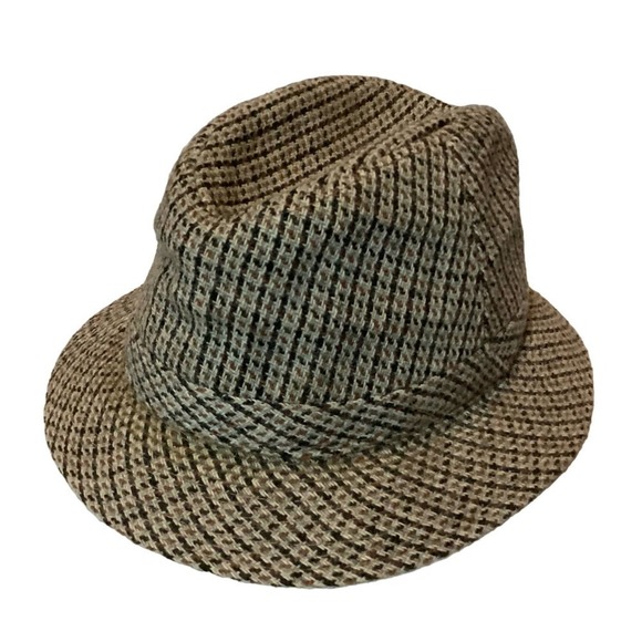 Young An Other - Vintage Young An Tweed Fedora Hat Mens Sz Small 6 3/4- 7 1/8 Cap Mobster
